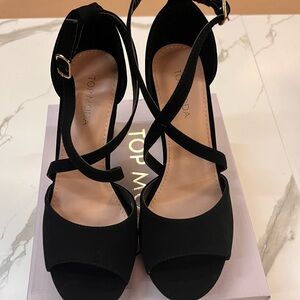 TOP Moda Black Strappy Heels
